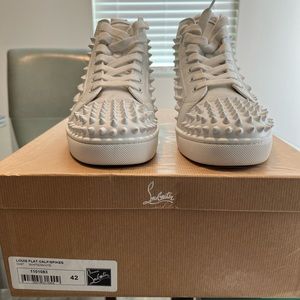Christian Louboutin with spikes white leather men size 42